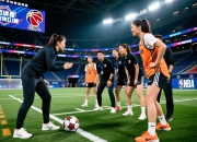 女子足球教练团队备战决赛，战术犀利