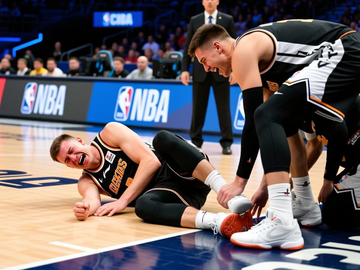 约基奇被队友意外踩到脚部痛苦倒地离场，提前退出今日比赛  第3张